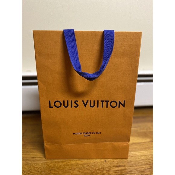 LOUIS VUITTON 4.5 X 10 X 14 Large Authentic Gift Shopping Paper Bag Orange - Picture 3 of 10